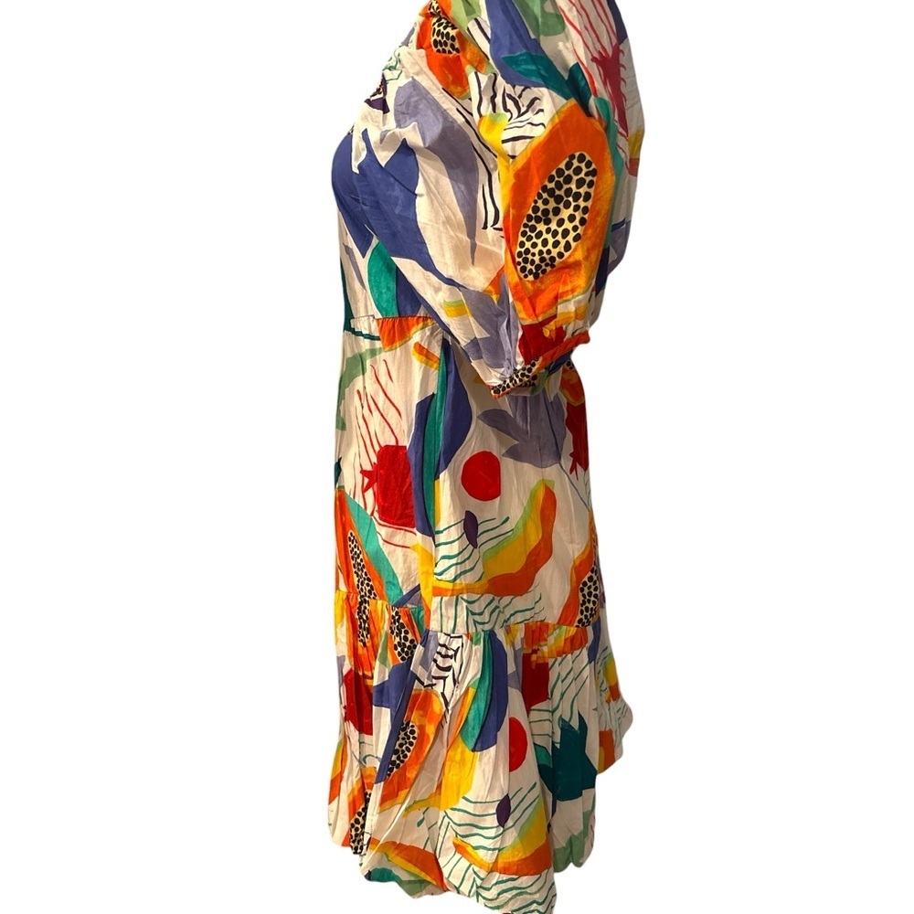 Oliphant Dress Bubble Hem Mini Dress XS Papaya Print Multicolor NWT 🍍 - Picture 4 of 7